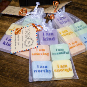 soap set affirmations from power word postcards